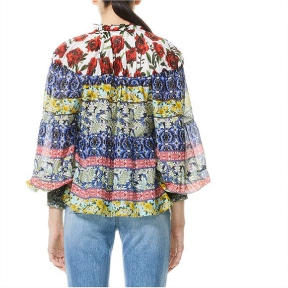 Alice + Olivia Marlyn Silk Blend Tie Top - Picture 5 of 10